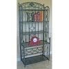 Indoor / Outdoor Wrought Iron Metal Bakers Rack Plant Stand in Dark Green - Image 2