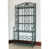 Indoor / Outdoor Wrought Iron Metal Bakers Rack Plant Stand in Dark Green - Image 3