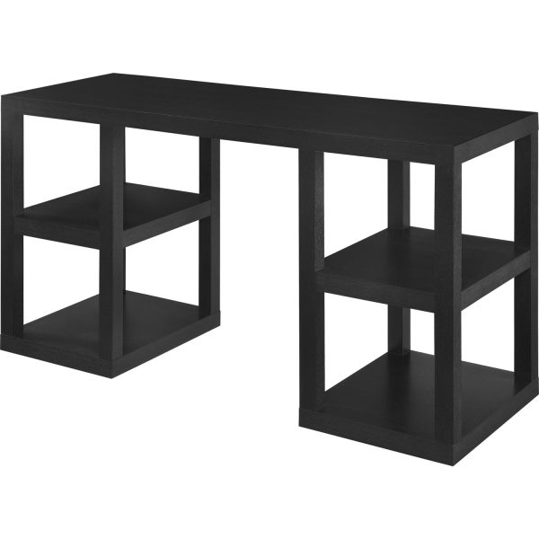 Modern Home Office Computer Desk in Black Oak Wood Finish - Image 2