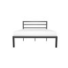 Queen Black Metal Platform Bed Frame with Headboard Included - Image 3