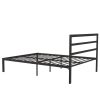 Queen Black Metal Platform Bed Frame with Headboard Included - Image 5