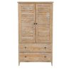 FarmHome Louvered Distressed Driftwood Solid Pine Armoire - Image 2