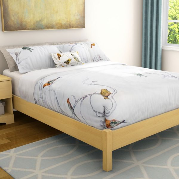 Full size Contemporary Platform Bed in Natural Maple Finish - Image 3