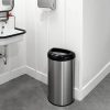Stainless Steel Black Open Top 13-Gallon Kitchen Trash Can with No Lid - Image 5
