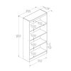 White 4-Shelf Bookcase with 2 Adjustable Shelves - Image 4