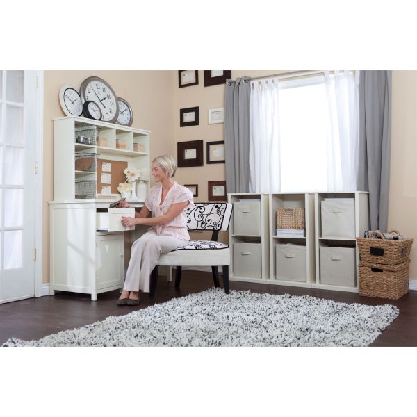 Modern Stacking Storage Unit Vertical Bookcase Bookshelf in Vanilla White Finish - Image 2