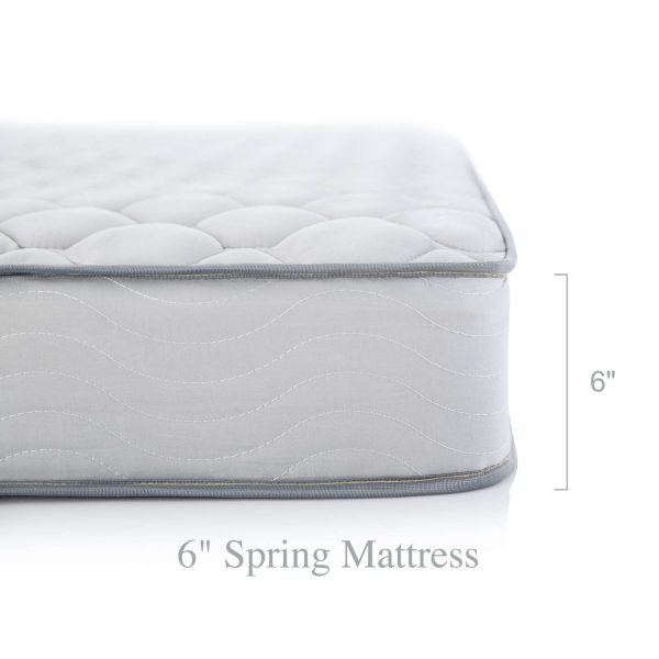 Twin size 6-inch Innerspring Coil Mattress with Quilted Cover - Medium Firm - Image 2