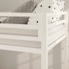 Twin over Twin Modern Metal Bunk Bed Frame in White with Ladder - Image 3