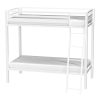 Twin over Twin Modern Metal Bunk Bed Frame in White with Ladder - Image 5