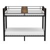 Twin over Twin Heavy Duty Metal Bunk Bed in Black with Side Ladder - Image 3