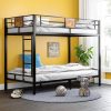 Twin over Twin Heavy Duty Metal Bunk Bed in Black with Side Ladder - Image 4