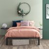 Twin Black Metal Platform Bed Frame with Wood Slats - 350 lbs Weight Capacity - Image 2