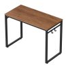 Industrial Black Metal Frame Computer Desk with Wood Top - Image 4