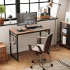 Industrial Black Metal Frame Computer Desk with Wood Top - Image 5