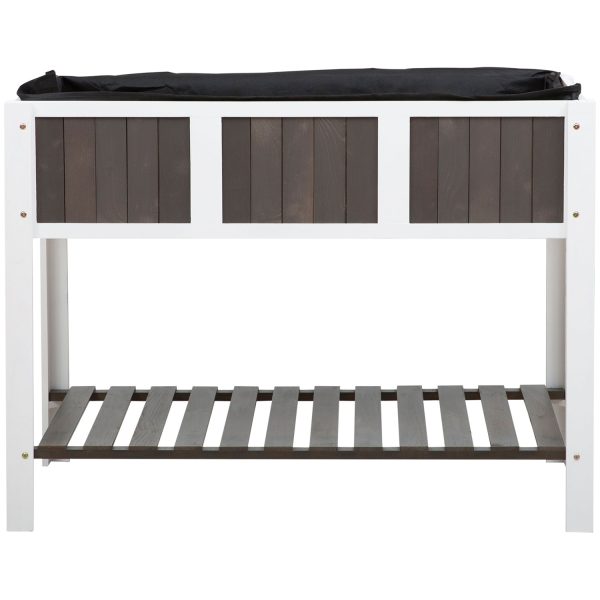 White Wooden 2 Level Elevated Raised Garden Planter Bed - Image 3