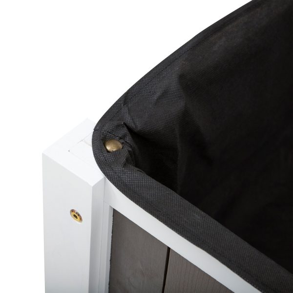 White Wooden 2 Level Elevated Raised Garden Planter Bed - Image 5