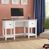 FarmHouse White Oak Top 2 Drawer Office Writing Desk - Made In USA - Image 5