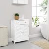 FarmHome White 2 Door Floor Bathroom Storage Cabinet - Image 2