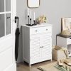 FarmHome White 2 Door Floor Bathroom Storage Cabinet - Image 3