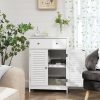 FarmHome White 2 Door Floor Bathroom Storage Cabinet - Image 4