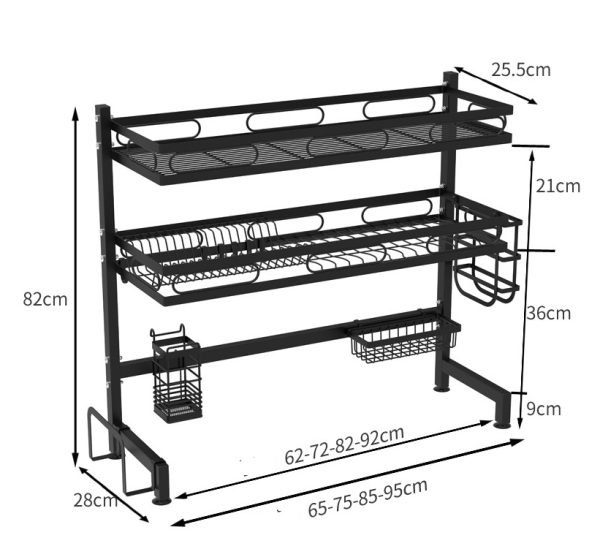 Kitchen Sink Shelf Countertop Drain Rack - Image 8