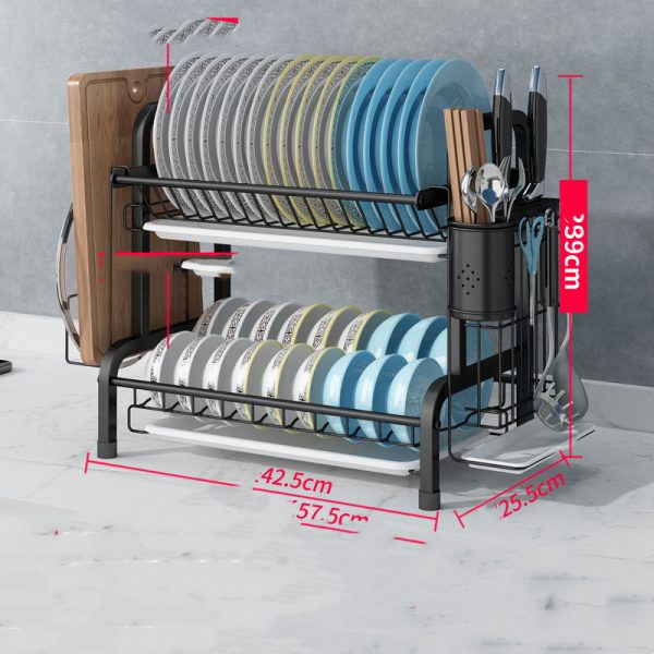 Cupboard Double-layer Supplies Storage Box Rack - Image 5