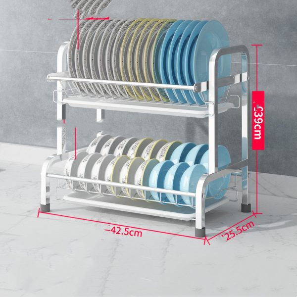 Cupboard Double-layer Supplies Storage Box Rack - Image 2