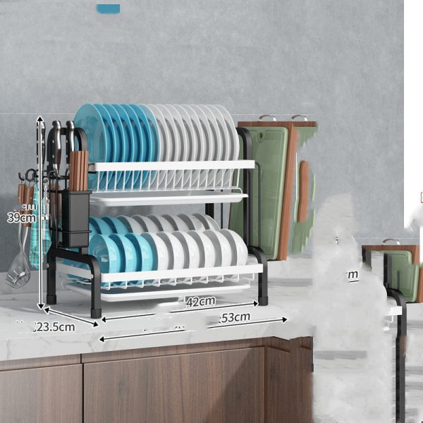 Cupboard Double-layer Supplies Storage Box Rack - Image 9