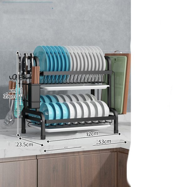 Cupboard Double-layer Supplies Storage Box Rack - Image 7