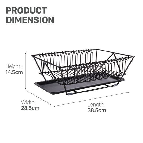 Wrought Iron Tableware Drain Rack Dish Rack Multifunctional Storage With Tray Rack - Image 6