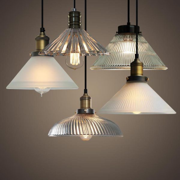 American Retro Backlog Restaurant Single Head Glass Chandelier
