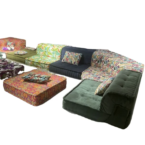 Modern Living Room Sofas Popular Mah Jong Sofa Couch Modular Fabrics Sectional Floor Sofa Set Furniture Cum Bed for Home 1 Pcs - Image 4