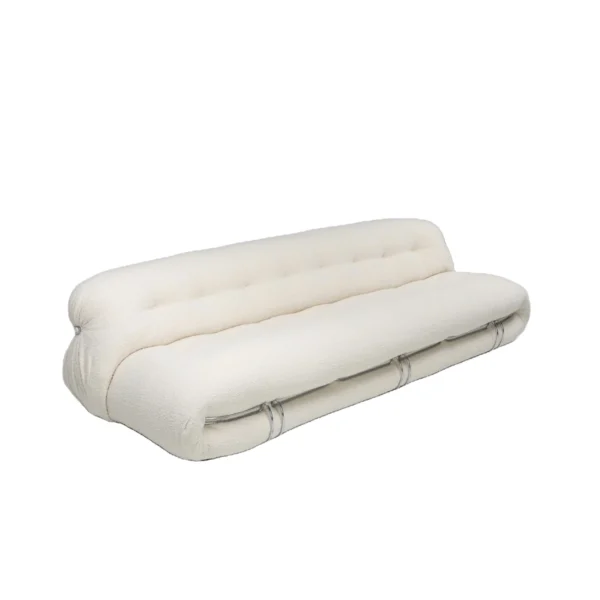 New design Afra & Tobia Scarpa Soriana living room Sofa Set loveseat bench with stainless steel frame - Image 6