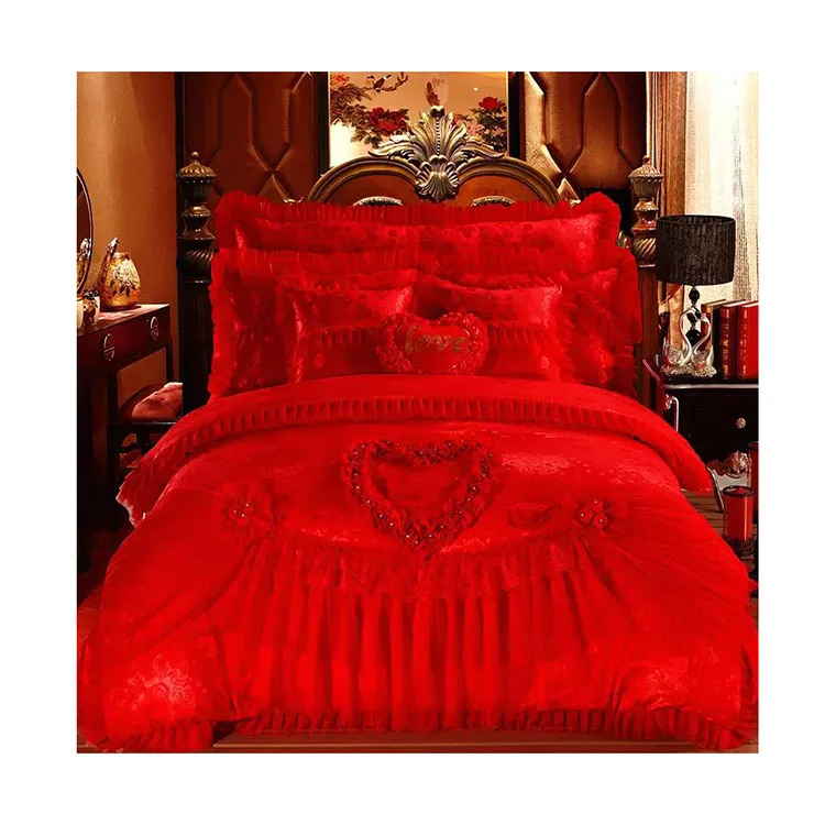 Korean-style cotton lace bedspread king size bedding bridal bed sheet bedding set wedding sexy bedding set - Image 6