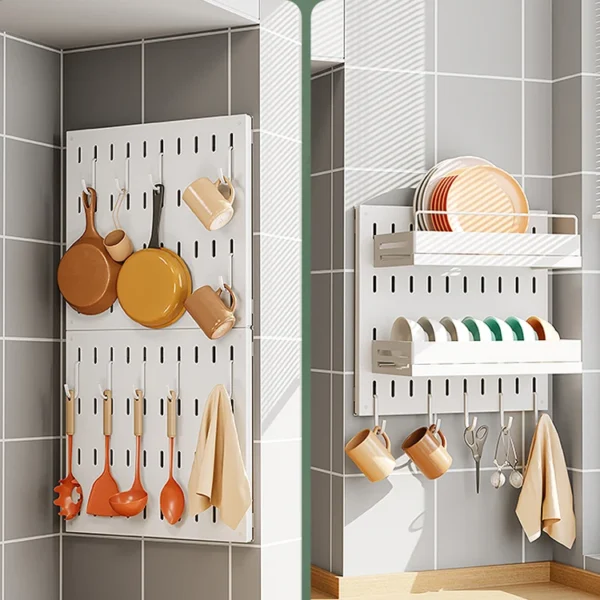 3 stainless steel Kitchen bathroom organizer corner shelf wall-mounted storage rack seasoning tableware spoon fork dish drying - Image 5