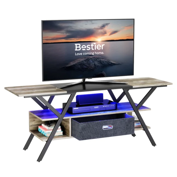 Tv Unit Cabinet Modern Y-Shaped Tv Stand Living Room Top Side Table Sets With Drawer Home Supplies - Image 6