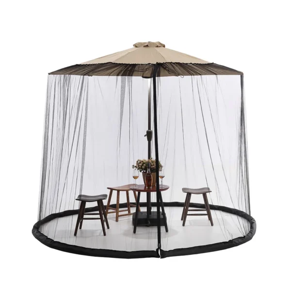 Patio Umbrella Mosquito Net Round Hanging  Nets Double Zipper Door Bed Canopy home garden outdoor - Image 6