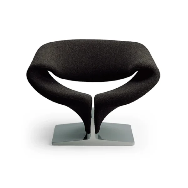 Modern designer furniture Tubular steel and Fabric Ribbon Chair and Ottoman for Living Room Furniture - Image 2