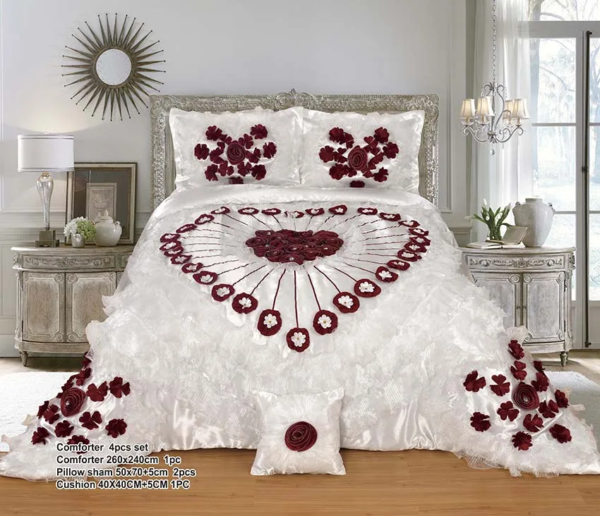 Polyester patchwork quilt queen size bedsheet bedding set king and queen size fitted bedspread - Image 4