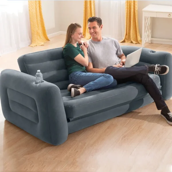 High Quality Nordic Competitive foldable sleeper living room pull out chair sofas furniture folding air inflatable sofa cum bed - Image 5