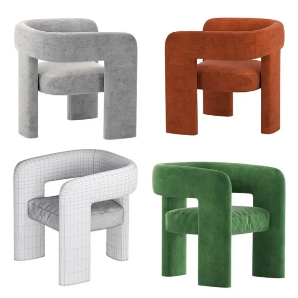Modern design sculpt chair Dining Chair fabric upholstered living room furniture lounge chair - Image 2