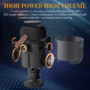 100W Wireless Portable Speaker Subwoofer with Touch Panel Button RGB LED Light Deep Bass 360 Surrounding Sound TWS TF Card U Dis