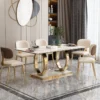 Hot Sale Customizable New Luxury Modern Dining Room Home Furniture Dining Marble luxury dining table set - Image 6