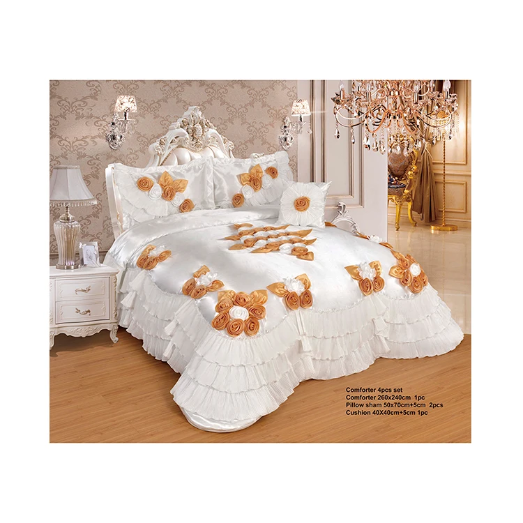 Polyester patchwork quilt queen size bedsheet bedding set king and queen size fitted bedspread