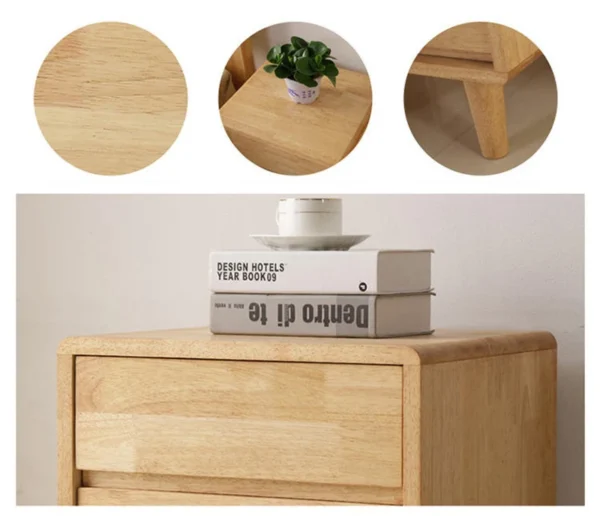 Simple Furniture Drawer Organizer Bamboo Nightstand Bedside Table For Bedroom - Image 4