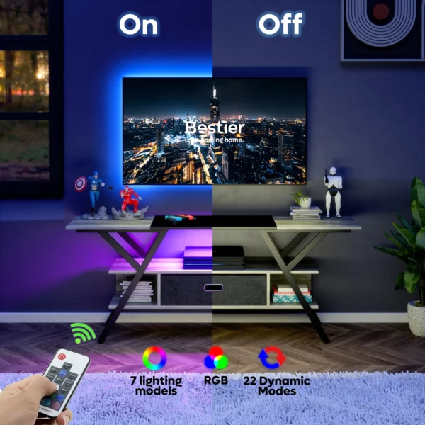 Tv Unit Cabinet Modern Y-Shaped Tv Stand Living Room Top Side Table Sets With Drawer Home Supplies - Image 5