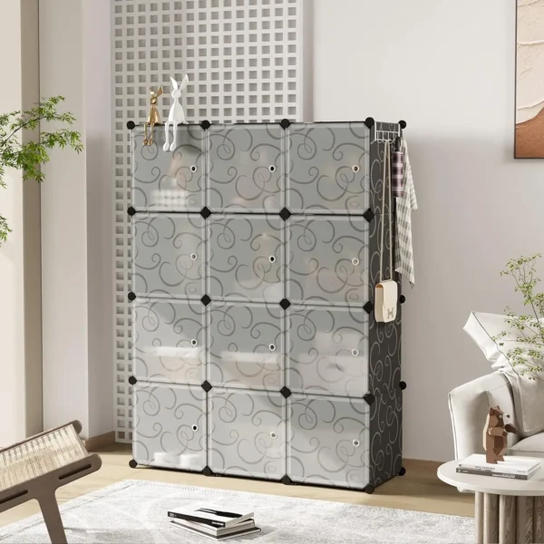 Fabric Dresser Storage Tower Organizer Unit For Bedroom Closet Storage Cabinet For Kids Toys Transparent Wardrobe - Image 2