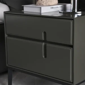 Modern Furniture Nightstands Italian Beside Cabinet Drawer Solid Grey Nightstand Bedside Table