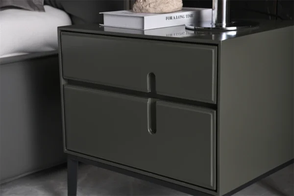 Modern Furniture Nightstands Italian Beside Cabinet Drawer Solid Grey Nightstand Bedside Table