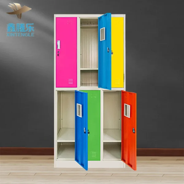Professional direct custom logo 6 Door Metal Structure Steel Wardrobe Lockers Cabinet - Image 3